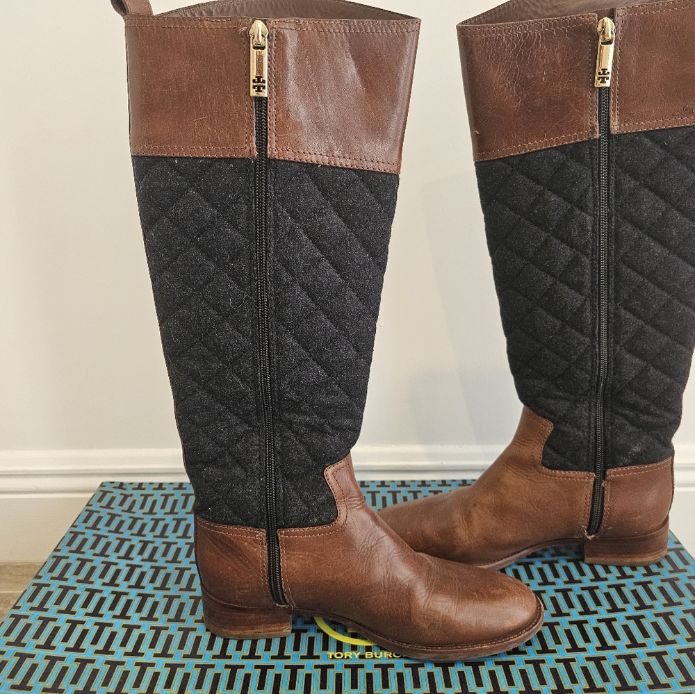 TORY BURCH ROSALIE Quilted Riding Boots - Picture 7 of 14